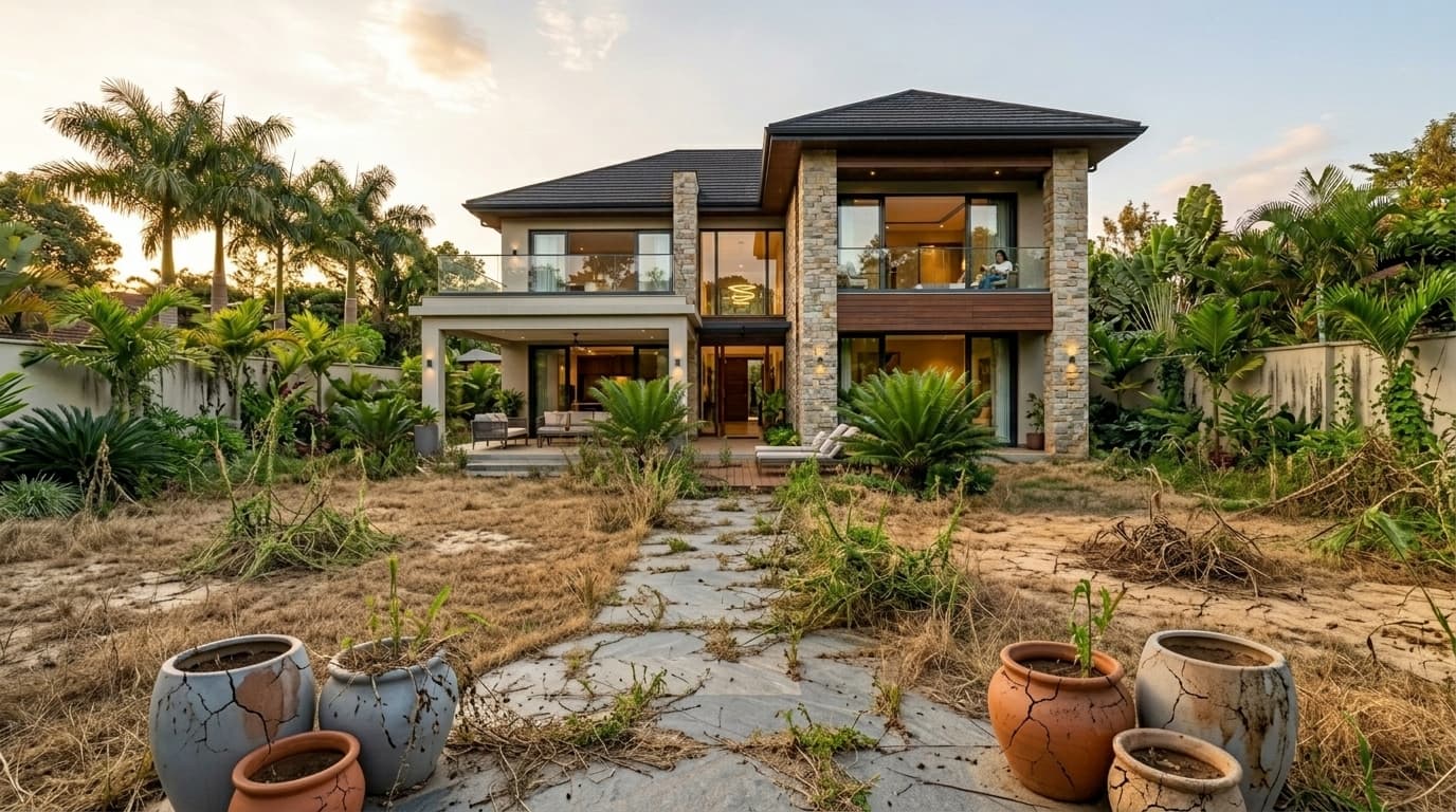 Before professional landscaping